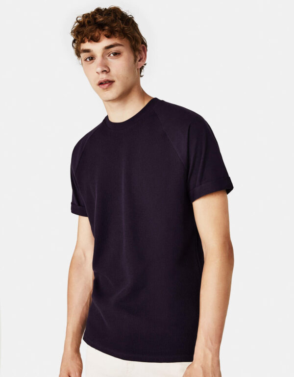 Black 100% Cotton Round Neck Tshirt ( Double Biowash)