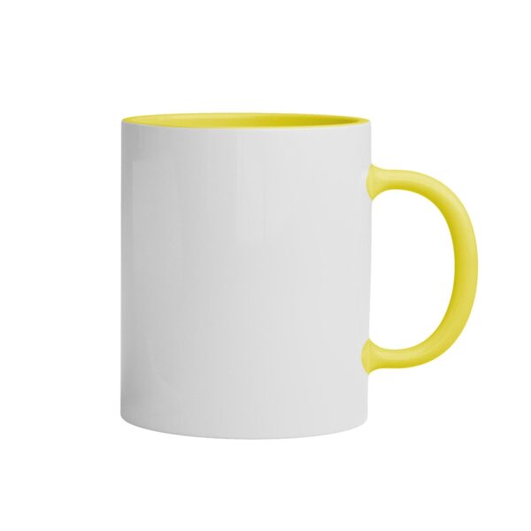 Custom Yellow Inner Color Mug with Logo – Personalized Yellow Inside Coffee Mug | Logo Printed Yellow Interior Ceramic Mug for Branding & Gifting