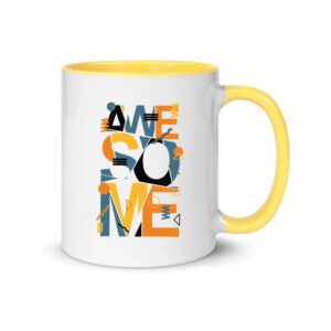 Custom Yellow Inner Color Mug with Logo