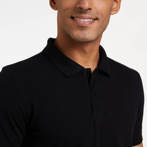 94 Custom Chest & Back Printed Black Polo T-Shirt 80% Cotton 20% Spandex for Corporate Uniforms, Branding and Promotional Events