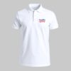 1 Custom Chest & Back Printed White Polo T-Shirt | 80% Cotton 20% Spandex Polo T-Shirt for Corporate Uniforms, Branding & Events