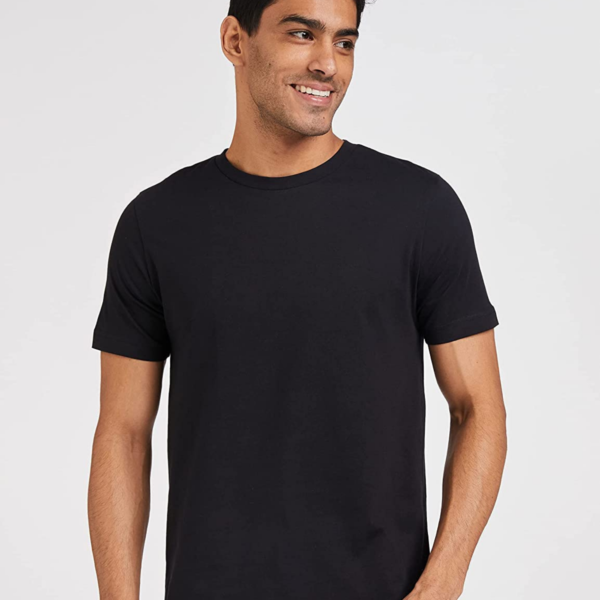 122 Plain Black Round Neck T-Shirt 180 GSM 100% Cotton for Custom Printing, Branding, Uniforms and Casual Wear