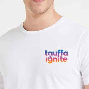 PRODUCT IMAGES 1 Custom Chest and Back Printed White Dry Fit Round Neck T-Shirt for Sports, Corporate Branding and Events