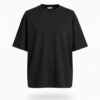 Black Plain French Terry Oversized T-Shirt 240 GSM 100% Combed Cotton | Premium Heavyweight Oversized T-Shirt for Men & Women