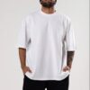 White Plain French Terry Oversized T-Shirt 240 GSM 100% Combed Cotton Premium Round Neck Streetwear Tee