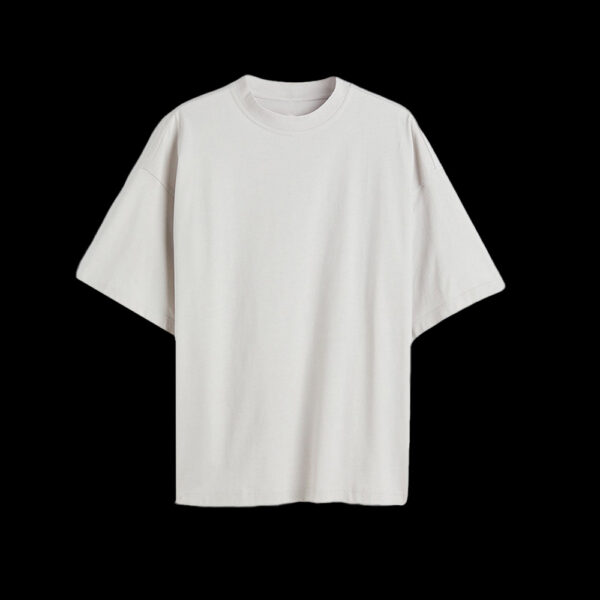 White Plain French Terry Oversized T-Shirt 240 GSM 100% Combed Cotton Premium Round Neck Streetwear Tee