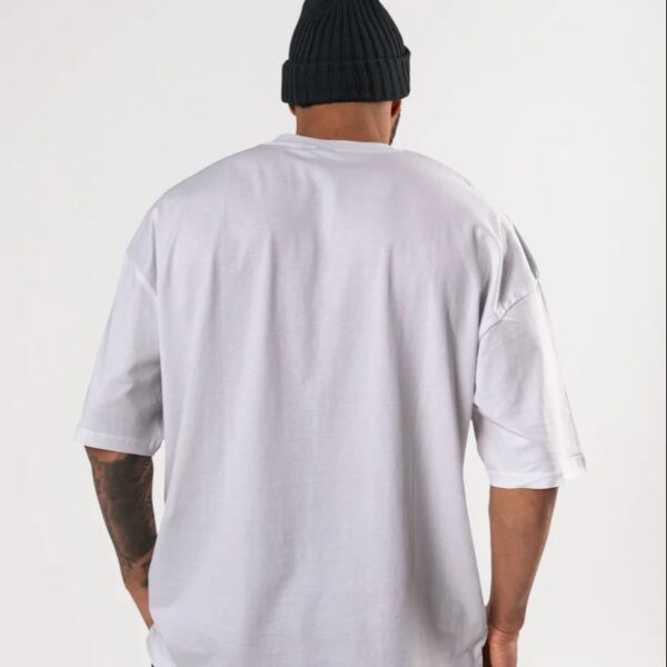 White Plain French Terry Oversized T-Shirt 240 GSM 100% Combed Cotton Premium Round Neck Streetwear Tee