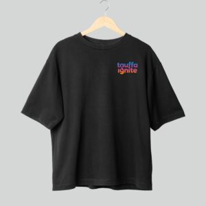 4 Custom Chest & Back Printed Black Oversized T-Shirt 240 GSM | Premium Cotton Oversized T-Shirt for Branding & Streetwear