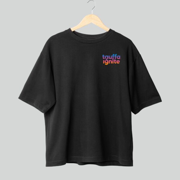 4 Custom Chest & Back Printed Black Oversized T-Shirt 240 GSM | Premium Cotton Oversized T-Shirt for Branding & Streetwear